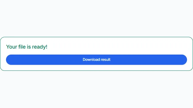 Completed PNG to JPG conversion with the Download result button